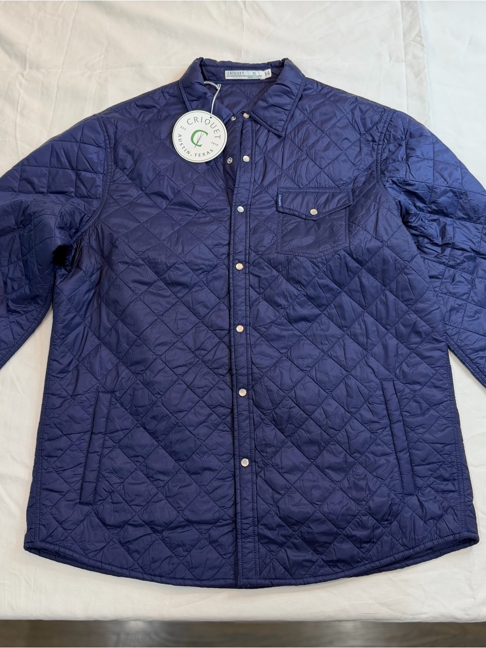Criquet Quilted Shirt Jacket in Navy